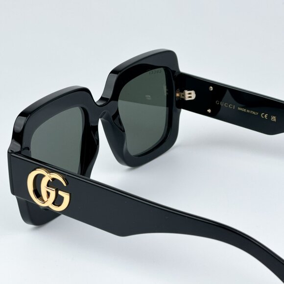 Gucci GG1547S 001 BRAND NEW Sunglasses Black Grey Women Square main image 7
